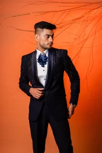blue designer suit