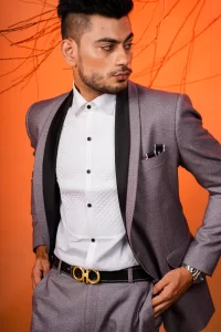 grey and black formal suit