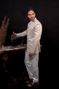 Off White Embroidered Jodhpuri Suit