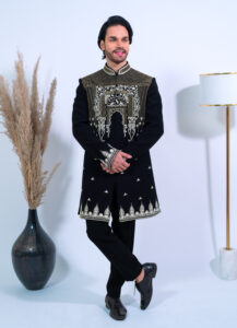 Golden Embroidered Jodhpuri Suit